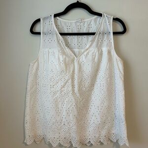 GAP White Eyelet Tank Top